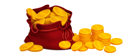 Large bag of coins for higher commissions